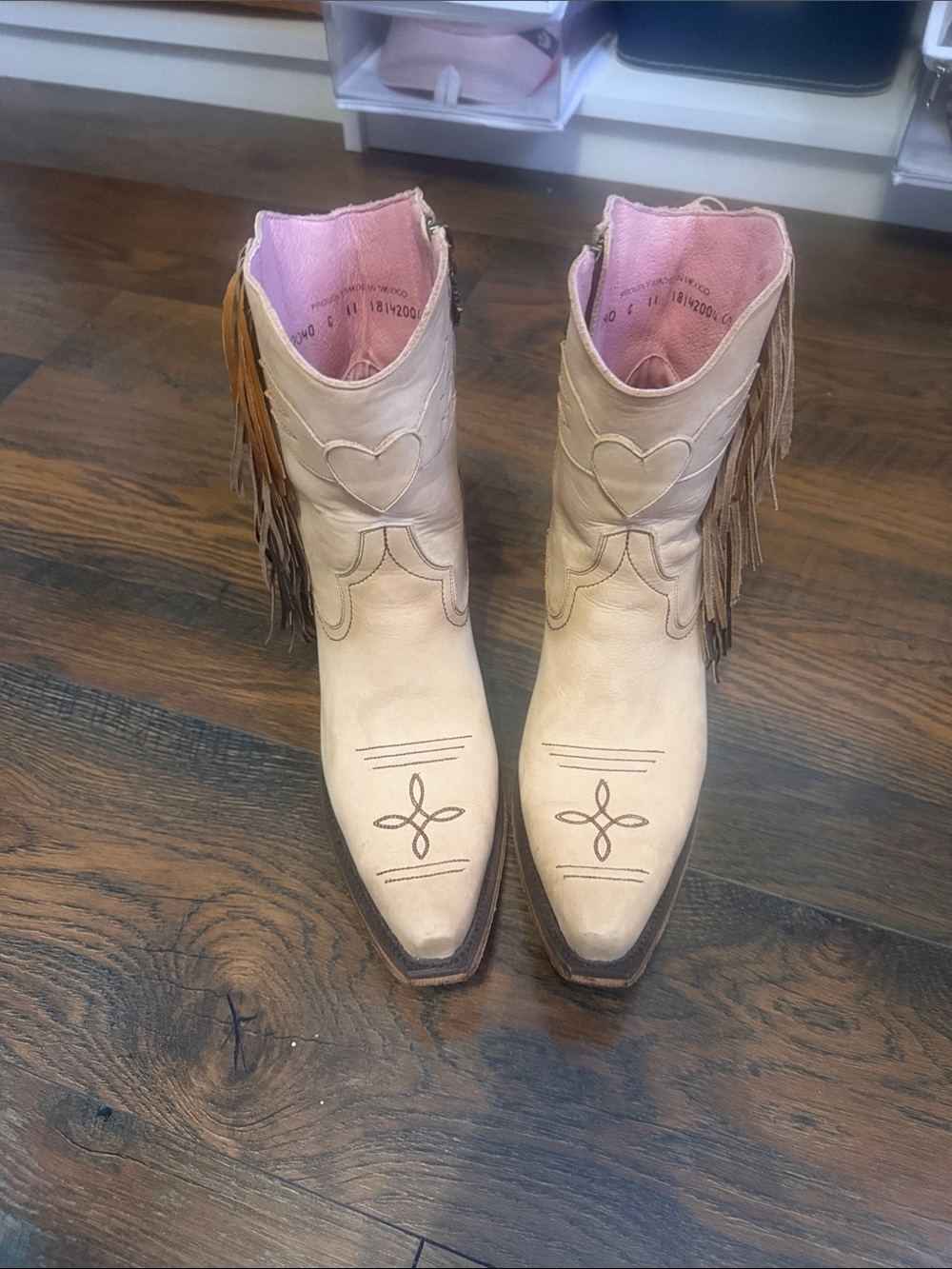 Junk Gypsy Women's Cream Fringe Heart Western Boots women's 11